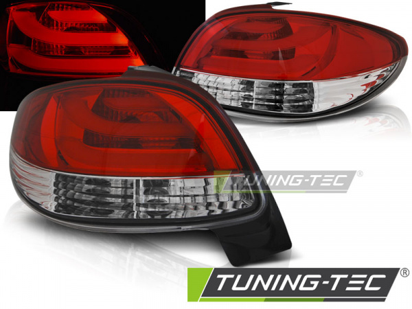 LED Lightbar Design Rückleuchten für Peugeot 206 98-05 rot/klar