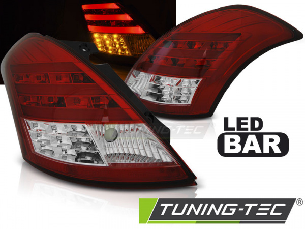 LED Lightbar Design Rückleuchten für Suzuki Swift V 10-17 rot/klar