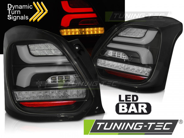 Voll LED Lightbar Design Rückleuchten für Suzuki Swift VI (6) 17+ schwarz mit dynamischem Blinker