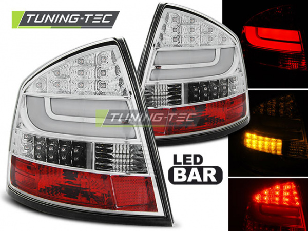 LED Lightbar Design Rückleuchten für Skoda Octavia 2 (1Z) Limousine 04-12 rot/klar