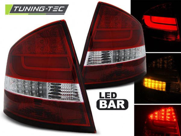 LED Lightbar Design Rückleuchten für Skoda Octavia 2 (1Z) Limousine 04-12 rot/klar