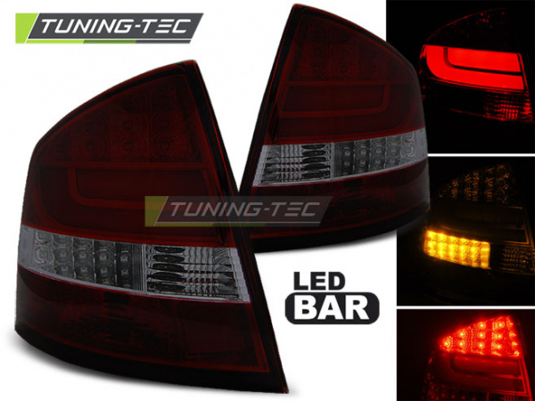 LED Lightbar Design Rückleuchten für Skoda Octavia 2 (1Z) Limousine 04-12 rot/rauch