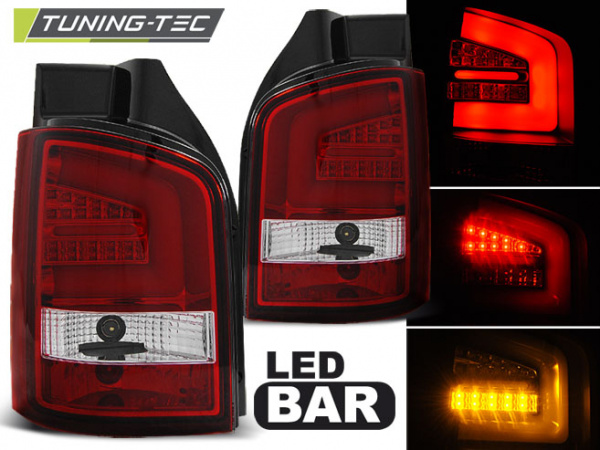 LED Lightbar Design Rückleuchten für VW T5 GP 10-15 rot/klar