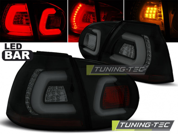 LED Lightbar Design Rückleuchten für VW Golf 5 (V) 03-09 schwarz/rauch