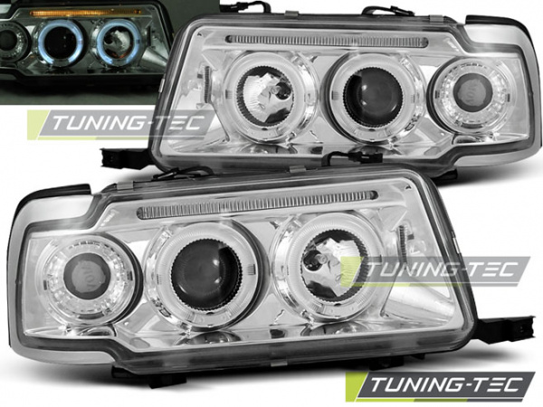 LED Angel Eyes Scheinwerfer für Audi 80 (B4) 91-96 chrom