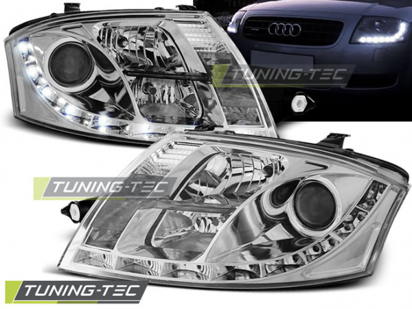 LED Tagfahrlicht Design Scheinwerfer für Audi TT 8N 99-06 chrom