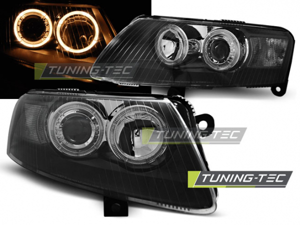 Upgrade Design Angel Eyes Scheinwerfer für Audi A6 C6 (4F) 04-08 schwarz