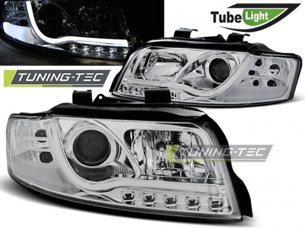 LED Tagfahrlicht Design Scheinwerfer für Audi A4 B6 00-04 chrom LTI