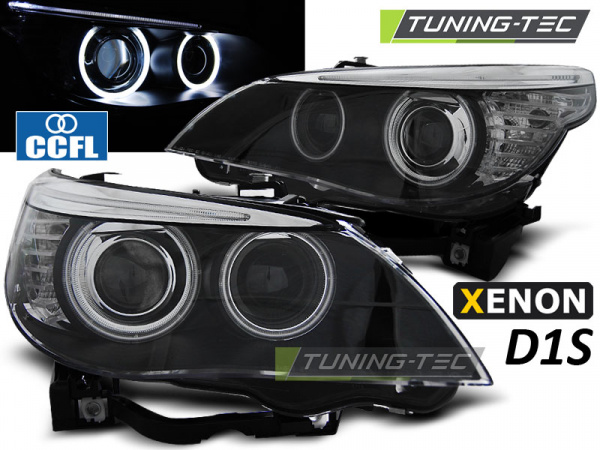 Xenon CCFL Angel Eyes Scheinwerfer für BMW 5er E60/E61 05-07 schwarz