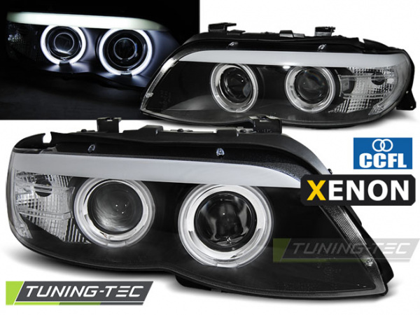 Xenon CCFL Angel Eyes Scheinwerfer für BMW X5 E53 03-06 schwarz