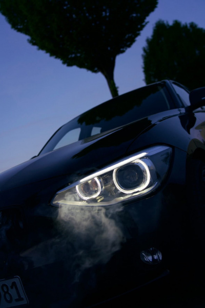 LED Tagfahrlicht Angel Eyes Scheinwerfer für BMW 1er F20/F21 11-14 schwarz