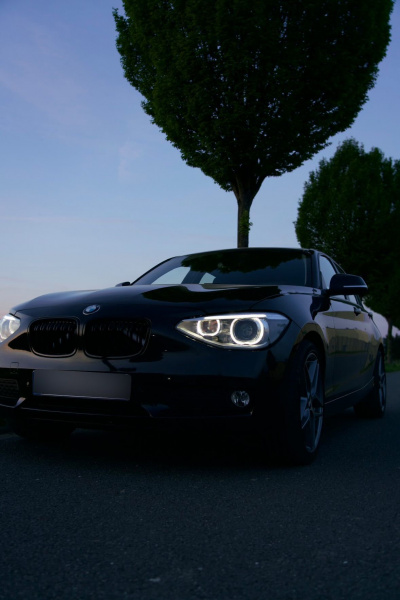 LED Tagfahrlicht Angel Eyes Scheinwerfer für BMW 1er F20/F21 11-14 schwarz