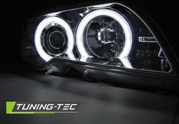 Xenon CCFL Angel Eyes Scheinwerfer für BMW 3er E46 Cabrio und Coupe 03-06 Chrom Set