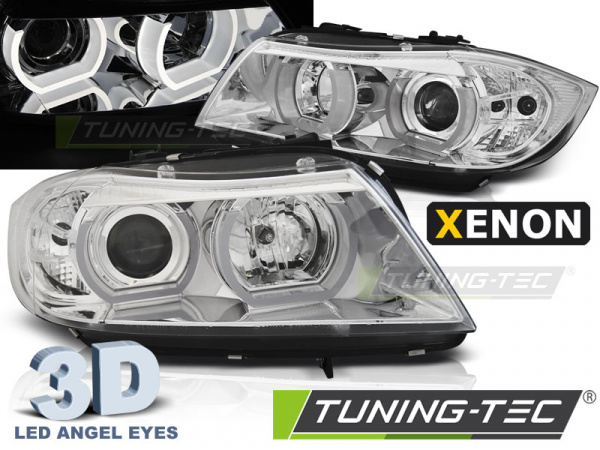 Xenon LED Angel Eyes Scheinwerfer für BMW 3er E90/E91 05-08 chrom