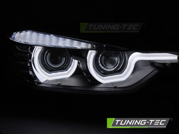 LED Upgrade Design Tagfahrlicht Angel Eyes Scheinwerfer Set für BMW 3er F30/F31 11-15 schwarz