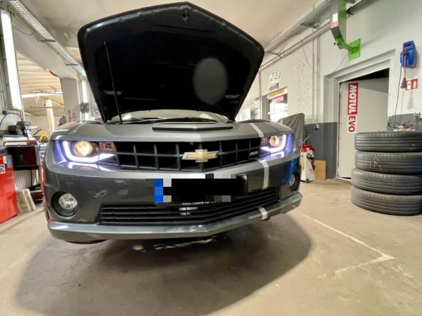 LED Tagfahrlicht Design Scheinwerfer für Chevrolet Camaro 09-13 schwarz LTI