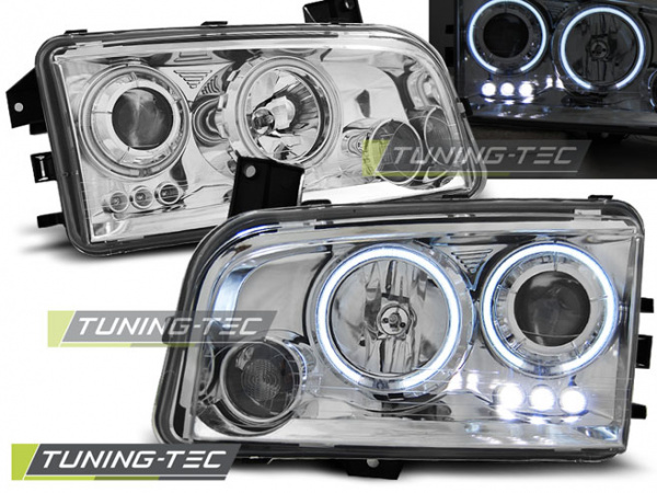 CCFL Angel Eyes Scheinwerfer für Dodge Charger LX 06-10 chrom