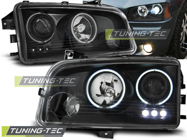 CCFL Angel Eyes Scheinwerfer für Dodge Charger LX 06-10 schwarz