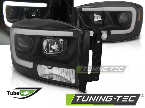 LED Tagfahrlicht Design Scheinwerfer für Dodge RAM 06-08 schwarz