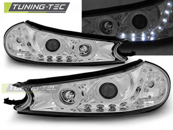 LED Tagfahrlicht Design Scheinwerfer für Ford Mondeo MK1 96-00 chrom