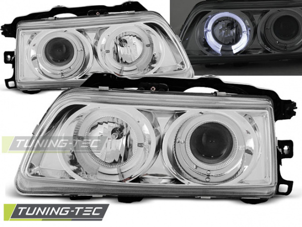 LED Angel Eyes Scheinwerfer für Honda CRX 87-89 chrom