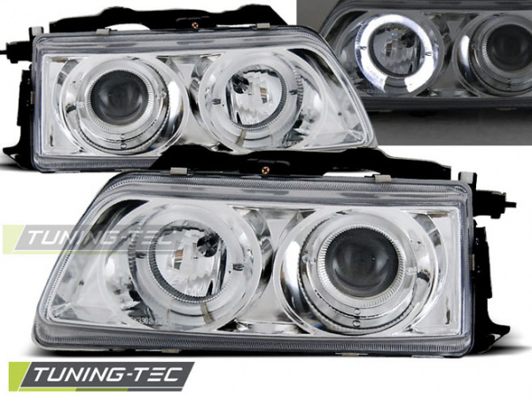 LED Angel Eyes Scheinwerfer für Honda CRX 90-92 chrom