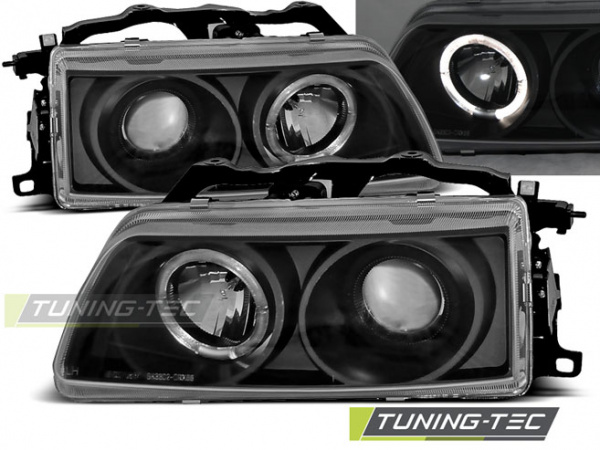 LED Angel Eyes Scheinwerfer für Honda CRX 90-92 schwarz