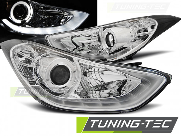 LED Tagfahrlicht Design Scheinwerfer für Hyundai Elantra 10-15 chrom