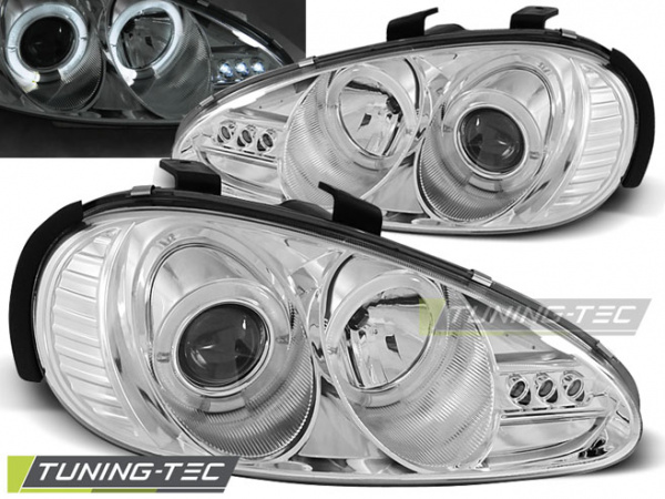 LED Angel Eyes Scheinwerfer für Mazda MX3 91-98 chrom