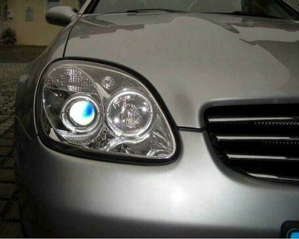 LED Angel Eyes Scheinwerfer für Mercedes Benz SLK R170 96-04 chrom