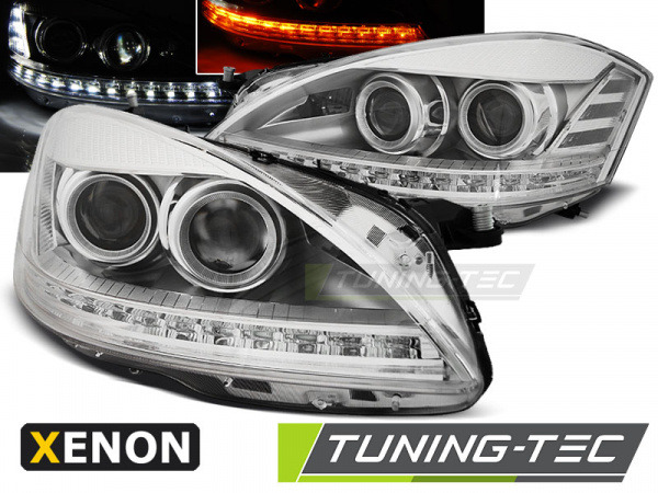 Xenon LED Tagfahrlicht Design Scheinwerfer für Mercedes Benz S-Klasse W221 05-09 chrom