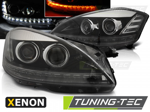 Xenon LED Tagfahrlicht Design Scheinwerfer für Mercedes Benz S-Klasse W221  05-09 chrom