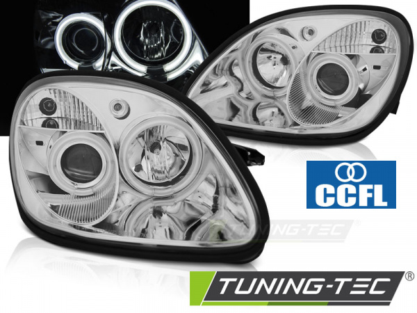 CCFL Angel Eyes Scheinwerfer für Mercedes Benz SLK R170 96-04 chrom