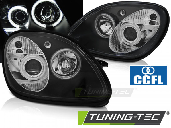 CCFL Angel Eyes Scheinwerfer für Mercedes Benz SLK R170 96-04 schwarz