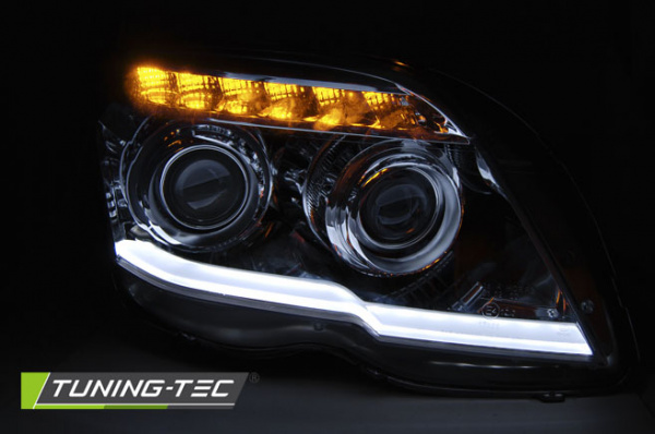 LED Tagfahrlicht Design Scheinwerfer für Mercedes Benz GLK X204 08-12 chrom