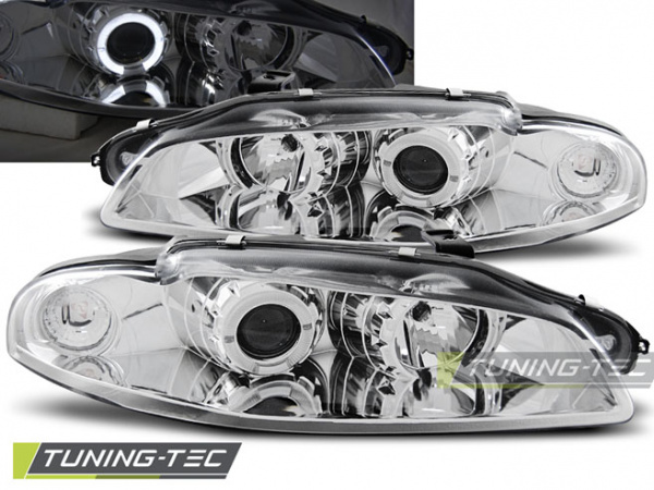 LED Angel Eyes Scheinwerfer für Mitsubishi Eclipse 97-98 chrom