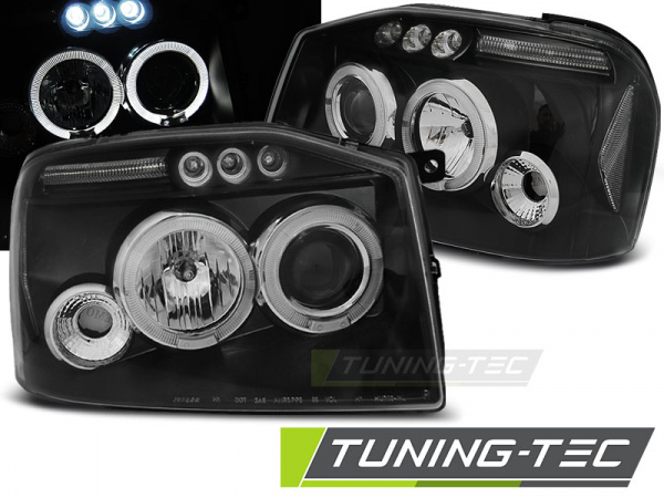 LED Angel Eyes Scheinwerfer für Nissan Frontier 01-04 schwarz