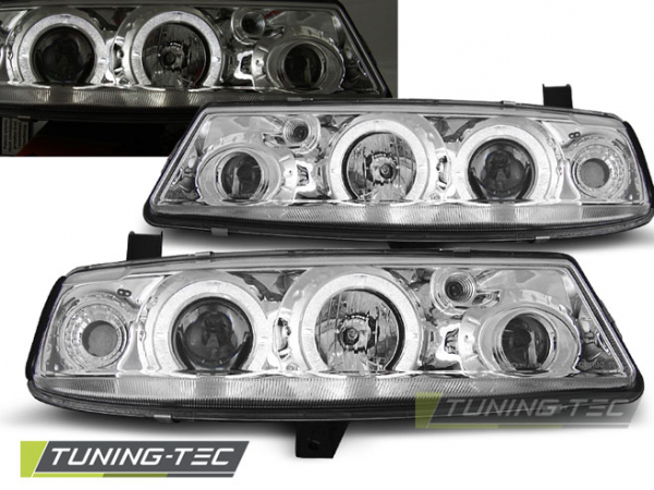 LED Angel Eyes Scheinwerfer für Opel Calibra 90-97 chrom