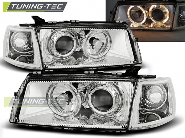 LED Angel Eyes Scheinwerfer für Opel Vectra A 88-95 chrom