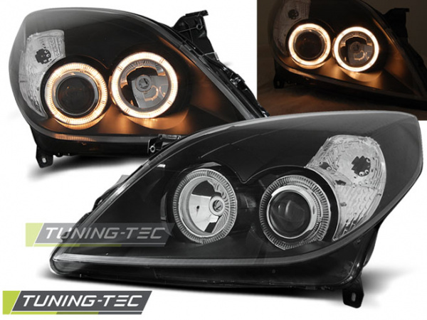 Upgrade Design Angel Eyes Scheinwerfer für Opel Vectra C / Signum Facelift 05-08 schwarz