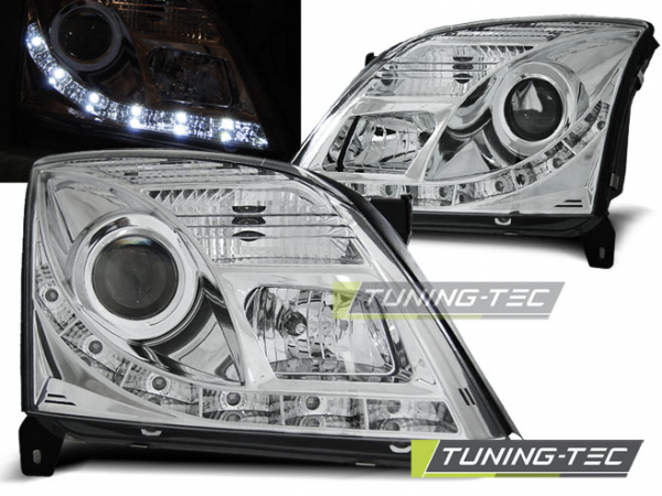 LED Tagfahrlicht Design Scheinwerfer für Opel Vectra C / Signum 02-05 chrom