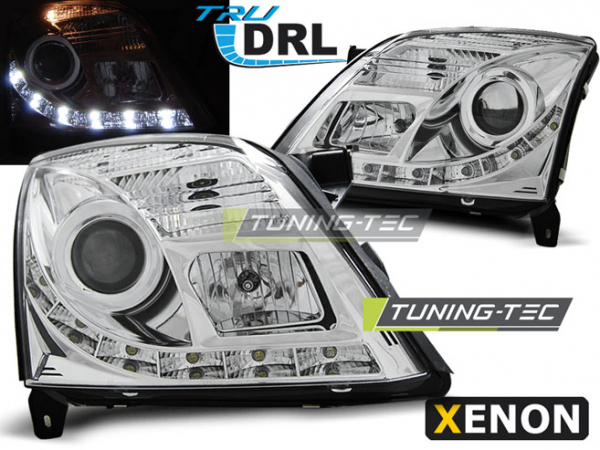 Xenon LED Tagfahrlicht Scheinwerfer für Opel Vectra C / Signum 02-05 chrom