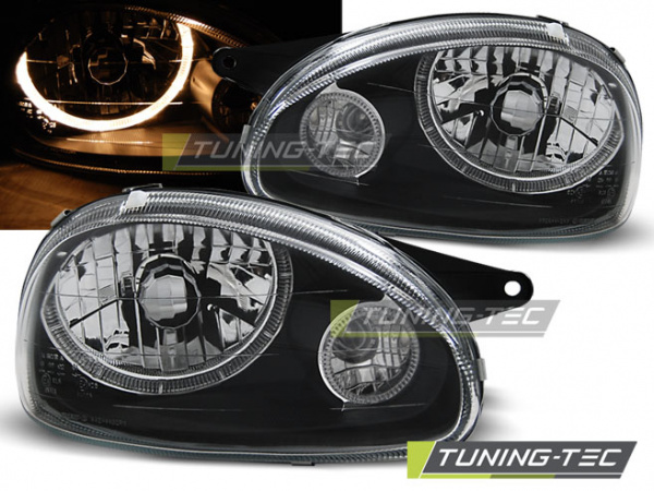 Upgrade Design Angel Eyes Scheinwerfer für Opel Corsa B 93-00 schwarz