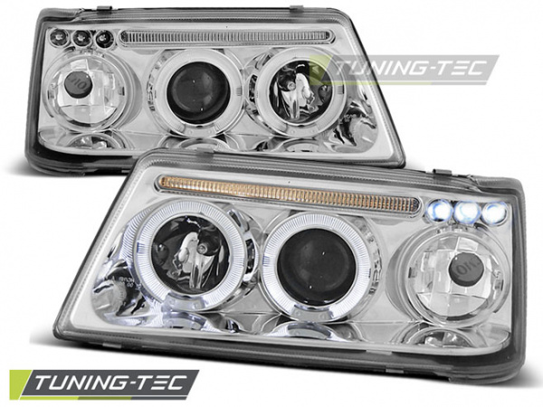 LED Angel Eyes Scheinwerfer für Peugeot 205 83-96 chrom