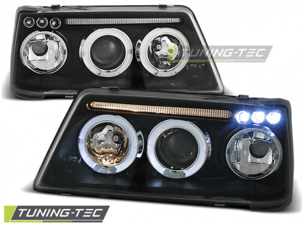 LED Angel Eyes Scheinwerfer für Peugeot 205 83-96 schwarz