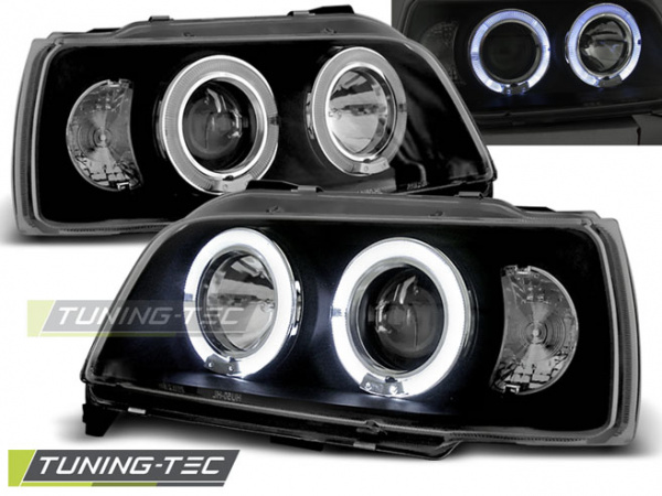 LED Angel Eyes Scheinwerfer für Renault Clio 1 90-95 schwarz