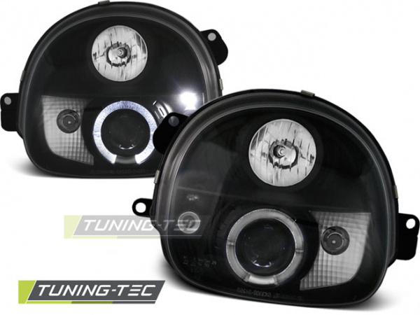 LED Angel Eyes Scheinwerfer für Renault Twingo 93-98 schwarz