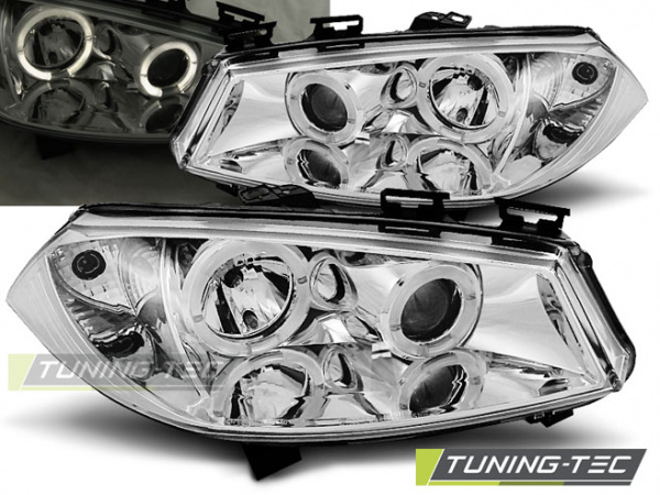 LED Angel Eyes Scheinwerfer für Renault Megane 2 02-05 chrom