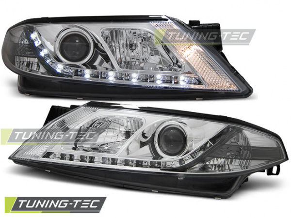 LED Tagfahrlicht Design Scheinwerfer für Renault Laguna 2 01-05 chrom