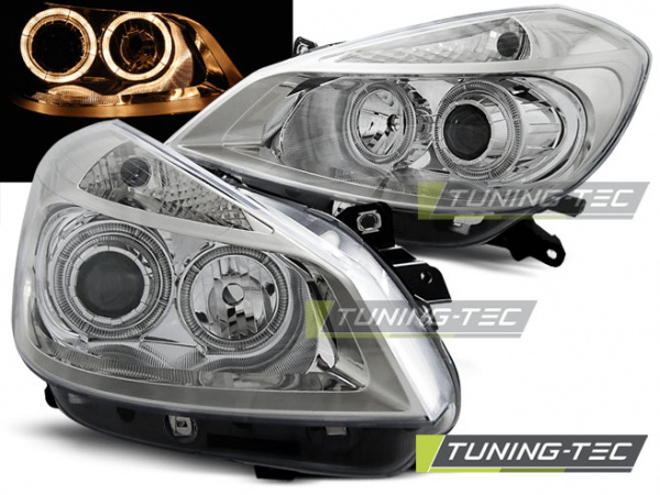 Upgrade Design Angel Eyes Scheinwerfer für Renault Clio 3 05-09 chrom